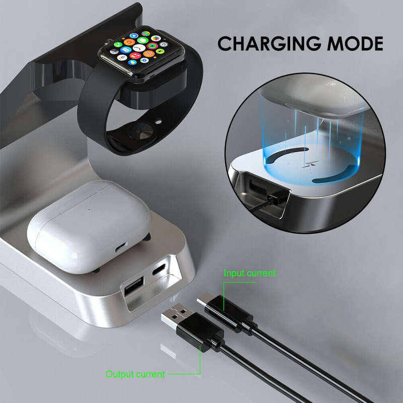 Aerbes AB-S858 Wireless Fast Charger With Digital Display Alarm Clock 6 In 1