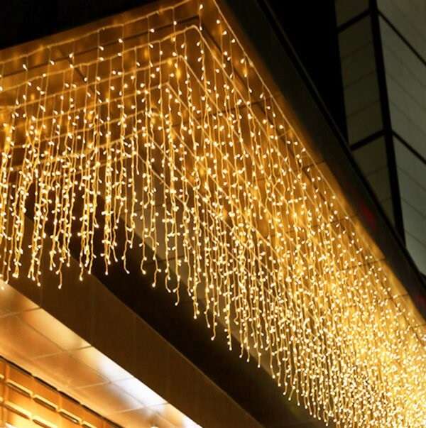 ZYF-100 LED Fairy Curtain Light with Tail Plug Extension Warm White 6×0.52m