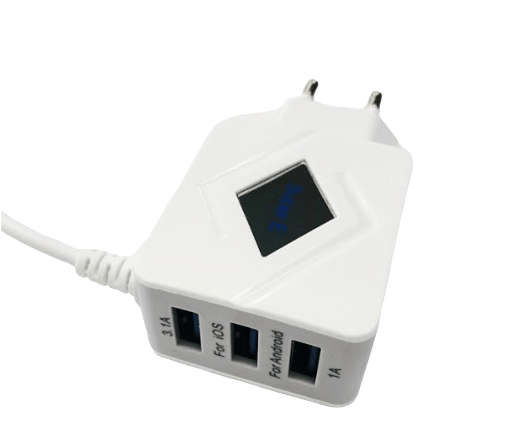 3.5 Fast Charger , 3 PORT Charging Adapter Micro USB Cable