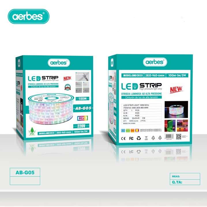 Aerbes AB-G05 Waterproof 2835-96D 100m LED Tube Circle 6mm Tube Light