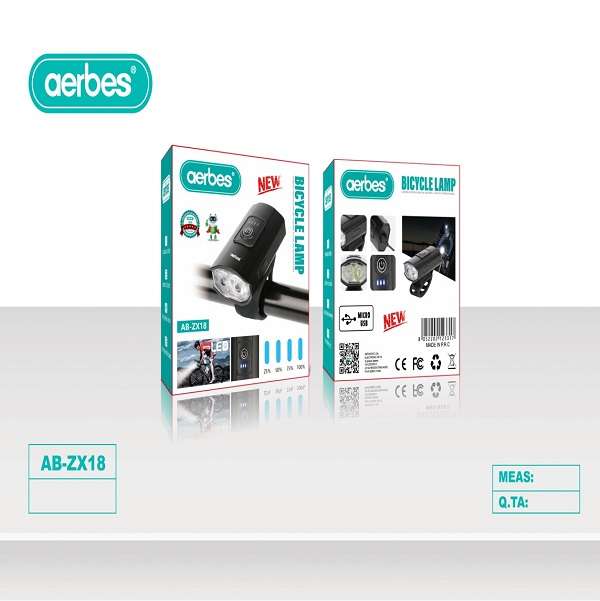 Aerbes AB-ZX18 Bicycle Front Light With 6 Lighting Modes