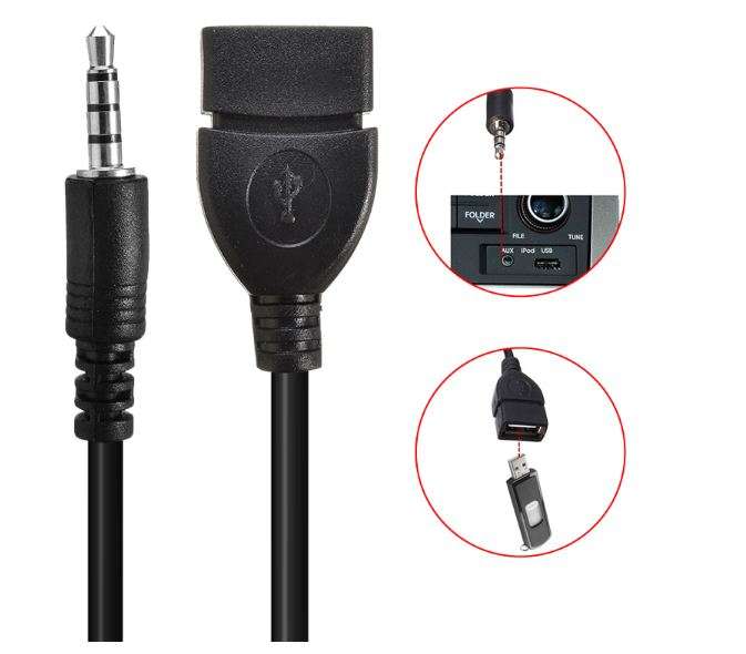 SE-L213 3.5mm Male AUX To USB Female Cable 1.5M