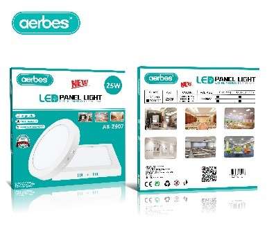 Aerbes AB-Z907-1 Square Surface-Mounted  Panel Ceiling Light 25W