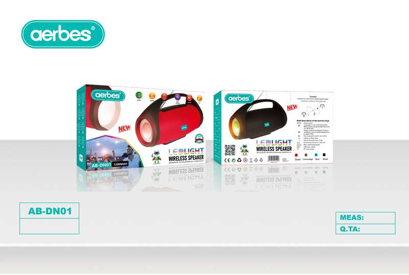 Aerbes AB-DN01 Wireless Bluetooth Speaker With LED Light 1200mah Battery