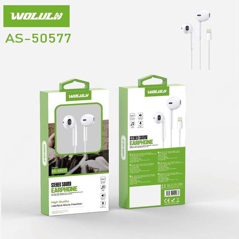 Wolulu AS-50577 Lightning Pin Earphones For IOS