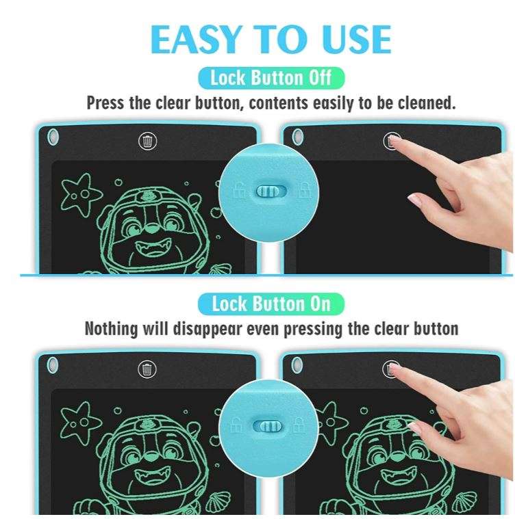8.5 LCD Panel Drawing Board,  Lock the content, Sketchpad, To do Lists, Memo  Pads