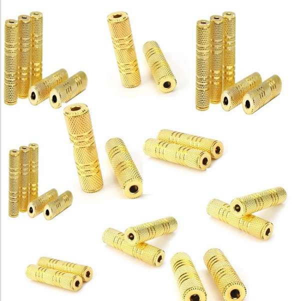 SE-L132 Aux Coupler, 3.5mm Female to Female Adapter Stereo Connector Pack of 100