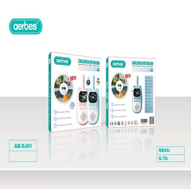 Aerbes AB-DJ01 Children,s Walkie Talkie With 1000mah Battery And LED Light