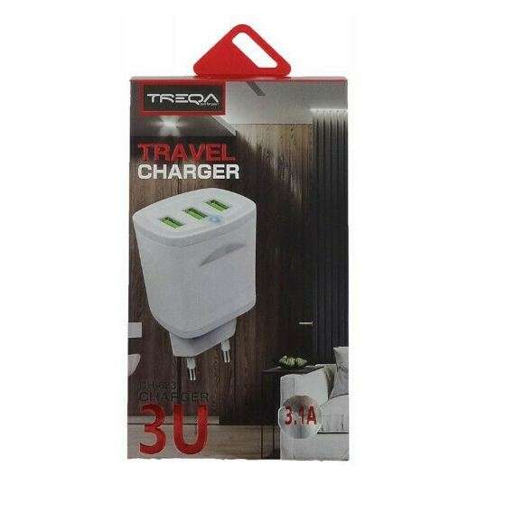 Treqa CH-623 3 Port USB Charger 3.1A