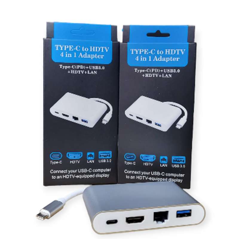 SE-L72 Type C To USB RJ45 HDMI & Type C F 4 in 1 Adapter