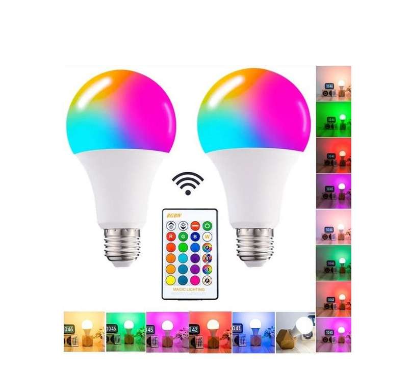 Aerbes AB-Z886 RGB LED E27 Bulb With Remote Control 9W