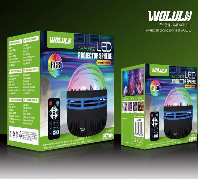 Wolulu AS-50302 LED Projection Sphere Wave Magic Ball Light with Remote Control