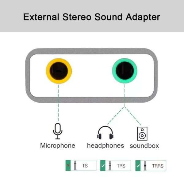 External USB Sound Card Type C / USB to 3.5mm Jack USB Audio Adapter