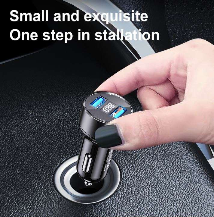 Treqa CC-319 Car Charger 5V 3.1A Quick Charge Dual USB Port LED Display