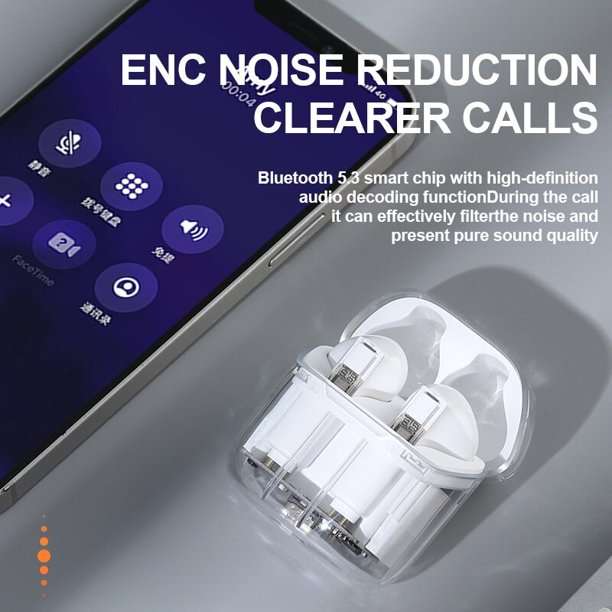 Ananas AS-50271 Clear Bluetooth Headset V5.3 with Charging Case