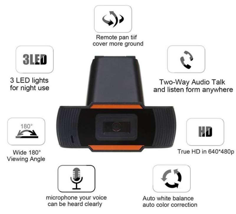 X11 HD 720P Driverless USB Webcam for Desktop With Built-in Microphone