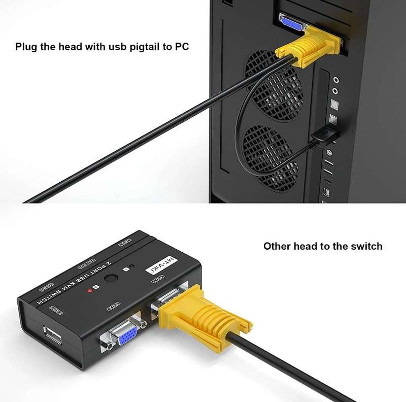 XF0180 2-in-1 USB VGA KVM Cable 2m