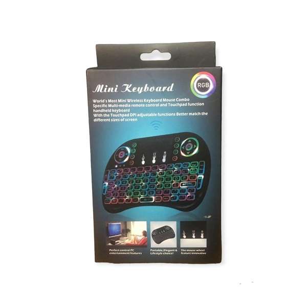 046-6 RGB Rechargeable Wireless 2.4ghz Keyboard LED Backlit