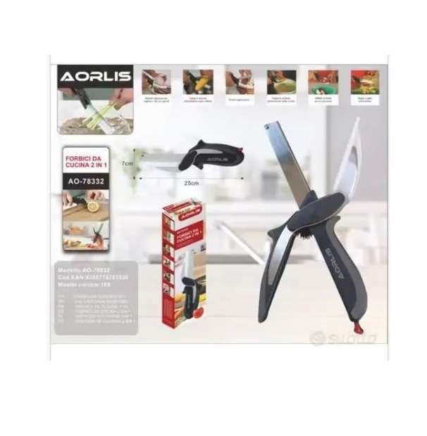 Aorlis AO-78332 Kitchen Scissors With Bult-in Cutting Board