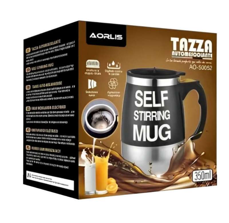 Aorlis AO-50052 Battery Operated Auto Stirring Magnetic Mug 350ml