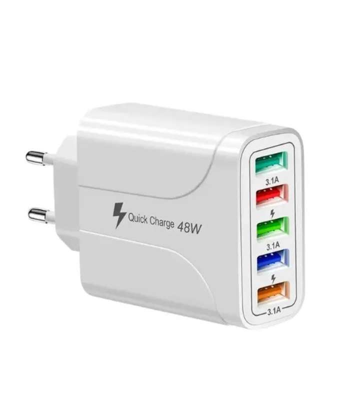 A501-2 Five Port USB Quick Smart Wall Charger 48W