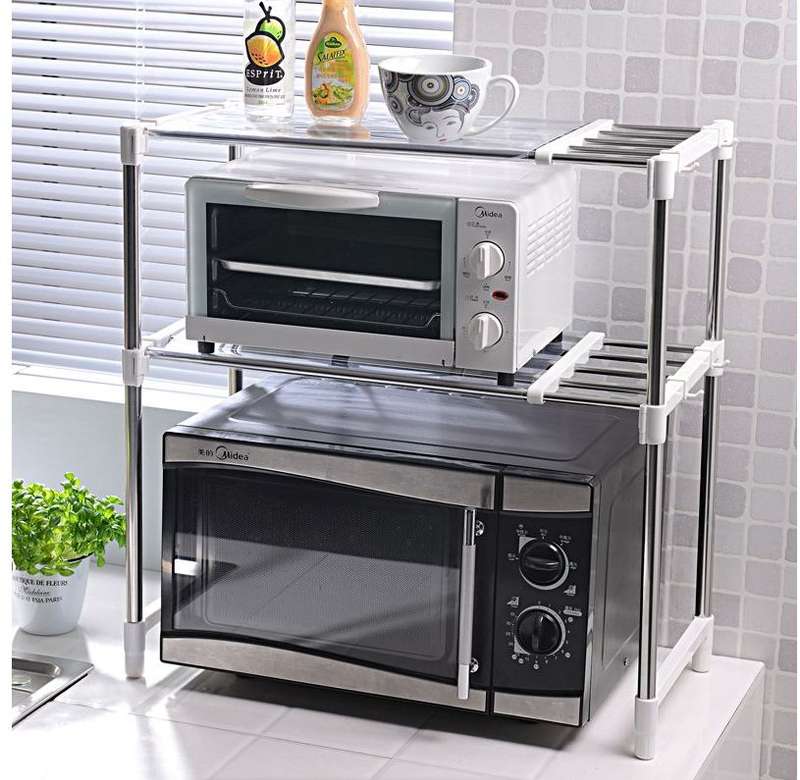 XF0889 Stainless Steel Multi-function Microwave Furnace Rack Organizer