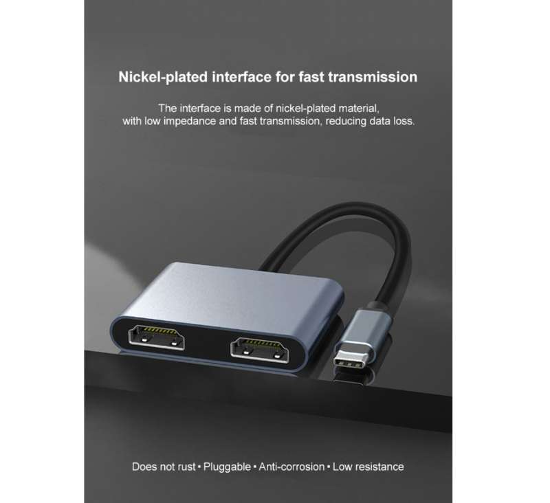 SE-L50 USB-C To Dual 4K 60HZ HDMI+USB 3.0 And Type C Multi Monitor Adapter Converter