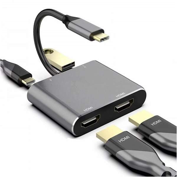 SE-L50 USB-C To Dual 4K 60HZ HDMI+USB 3.0 And Type C Multi Monitor Adapter Converter
