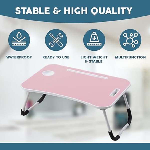 6040  Foldable Laptop Table With Tablet Slot And A Cup Holder
