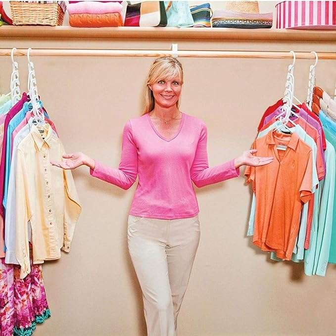 Pack Of 8 Triple Closet Space Hanger