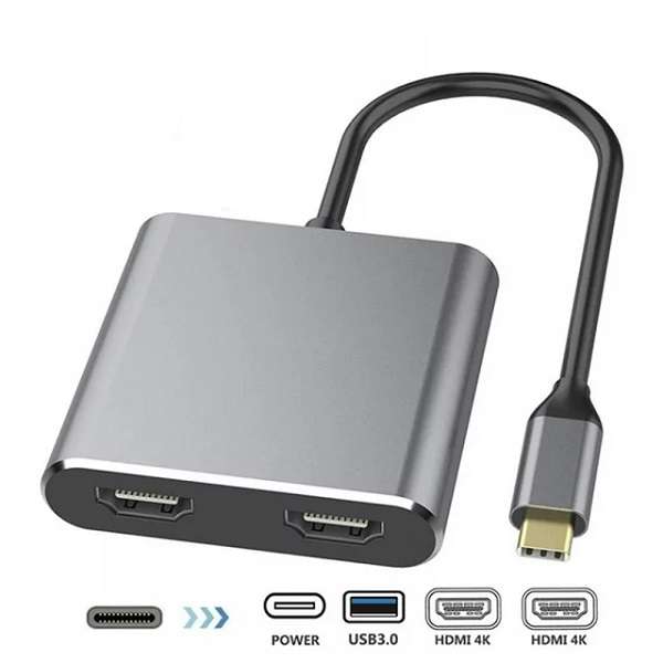 SE-L50 USB-C To Dual 4K 60HZ HDMI+USB 3.0 And Type C Multi Monitor Adapter Converter