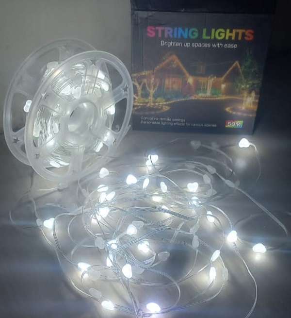 ZYF-164 50M White Frosted Hearts 2835LED String Lights 220V
