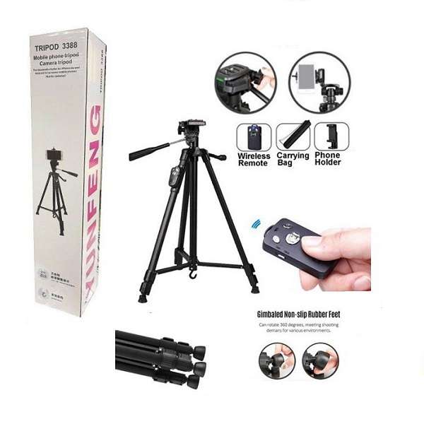 Yufeng JG20375271 3388 Tripod With Bluetooth Remote For IOS & Android Cellphones