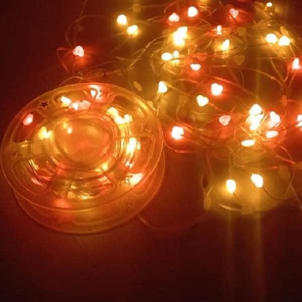 ZYF-165 50M RGB Clear Hearts 2835LED String Lights 220V