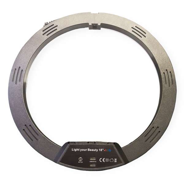 MJ45 18 RGB And White Ring Light with 2.1m Stand, 3 Cellphone Holder