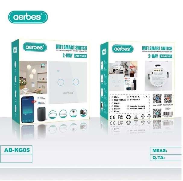 Aerbes AB-KG05 2 Gang Wifi Smart Switch