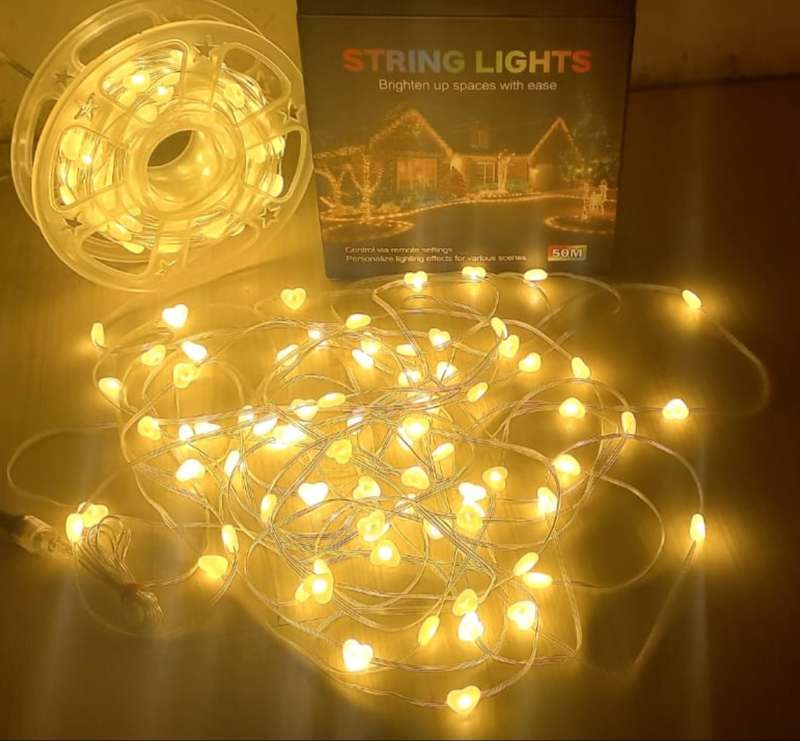 ZYF-163 50M Warm White Frosted Hearts 2835LED String Lights 220V