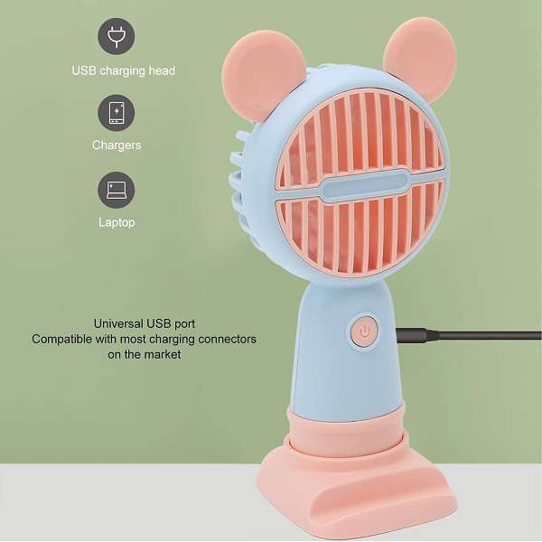 PM-097 CS1326A-1 Mini Rechargeable Fan With Cell Phone Stand