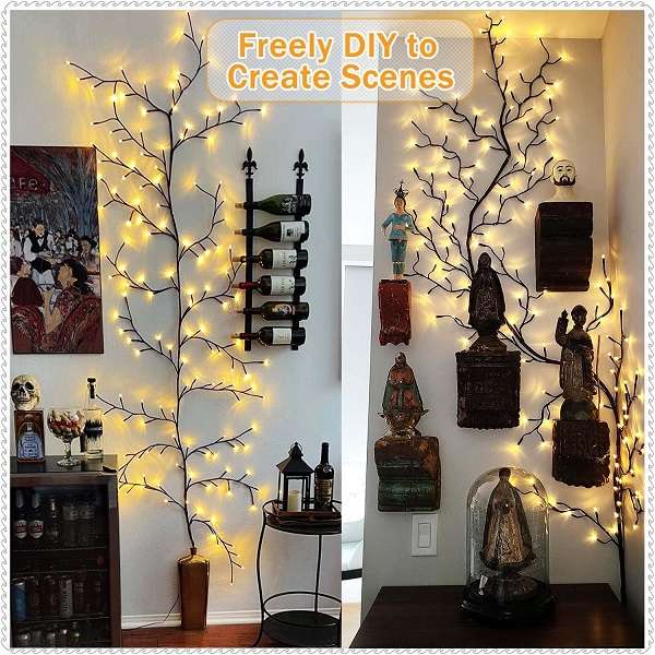 ZYF-135 Enchanted LED Willow Black Vine  Warm White 220V