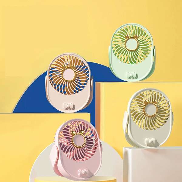 Chao Sheng PM-101 CS103-4 Mini Rechargeable Fan With Easy Kick Stand/Holder