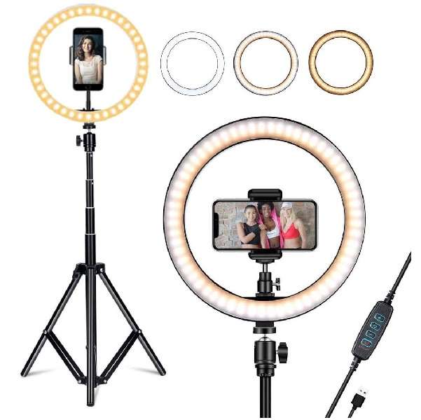 Wolulu AS-32726 12 3 Mode White LED Ring Light with 2.1m Stand