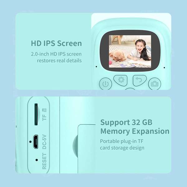 Aerbes AB-SX12 Kids Printing Camera With Games