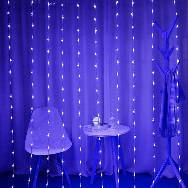 ZYF-129 3m x 2m Blue Running Waterfall LED Fairy Light