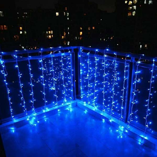 ZYF-129 3m x 2m Blue Running Waterfall LED Fairy Light