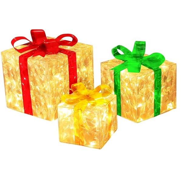 ZYF-174 Set of 3 Gift Boxes With Warm White LED Fairy Light