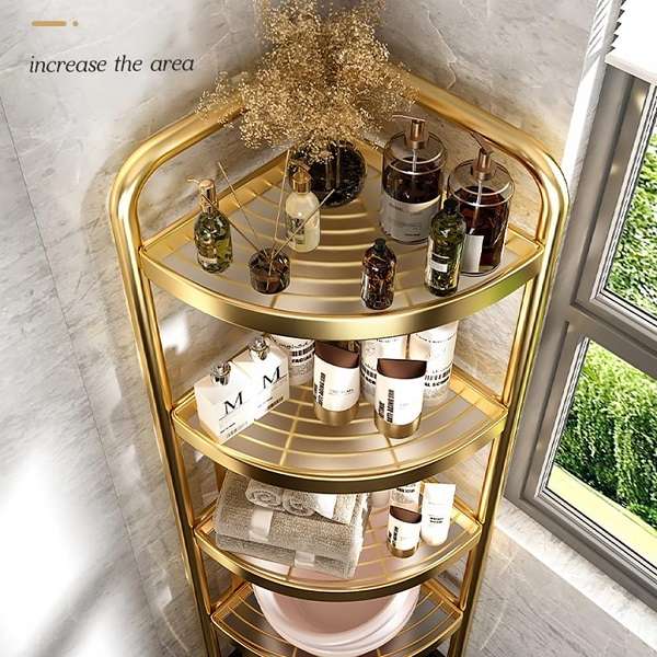 JG20375391 4 Tier Folding Corner Shelf With Triangle Storage Rack And 119cm Height