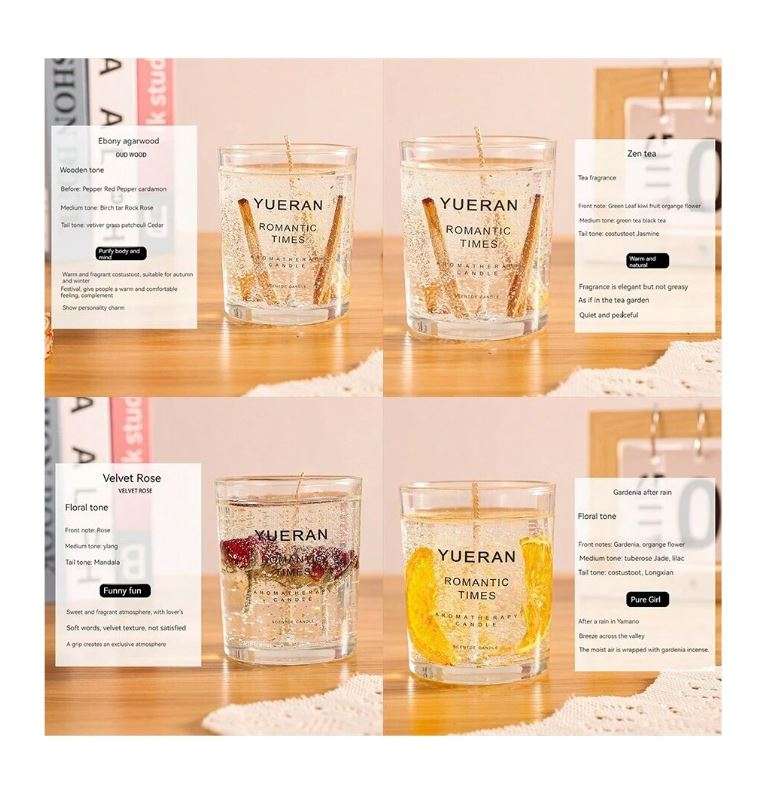 Jiageng JG20375266 Crystal Jelly Candle With Dried Flowers