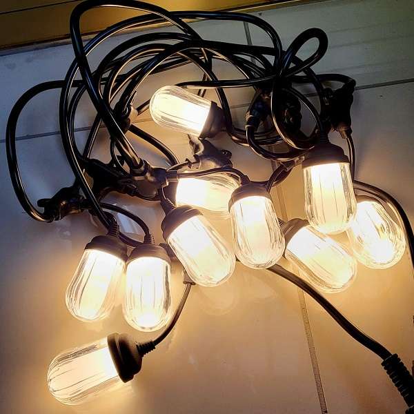ZYF-152 Loofah 5M String With Hooks Warm White Lights 10 Bulbs