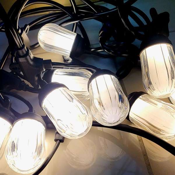 ZYF-152 Loofah 5M String With Hooks Warm White Lights 10 Bulbs