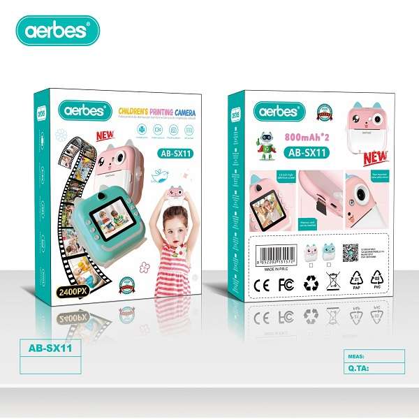 Aerbes AB-SX11 Kids Polaroid Printing Camera With 2 x 800mah Battery